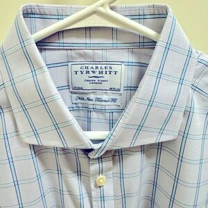 Charles Tyrwhitt men’s 17.5x36 men’s non-iron dress shirt with cutaway collar